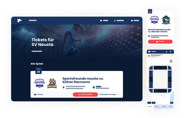 Screenshot der Ticketing Plattform